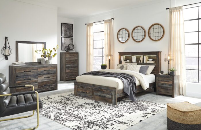 Drystan Queen Bookcase Bed with 2 Storage Drawers product image
