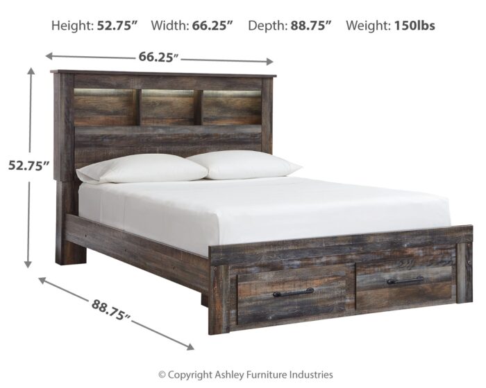 Drystan Queen Bookcase Bed with 2 Storage Drawers product image