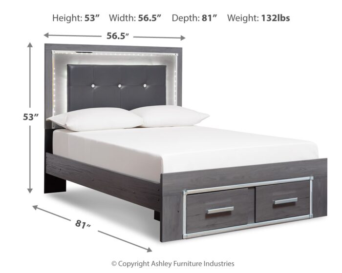 Lodanna Full Panel Bed with 2 Storage Drawers product image