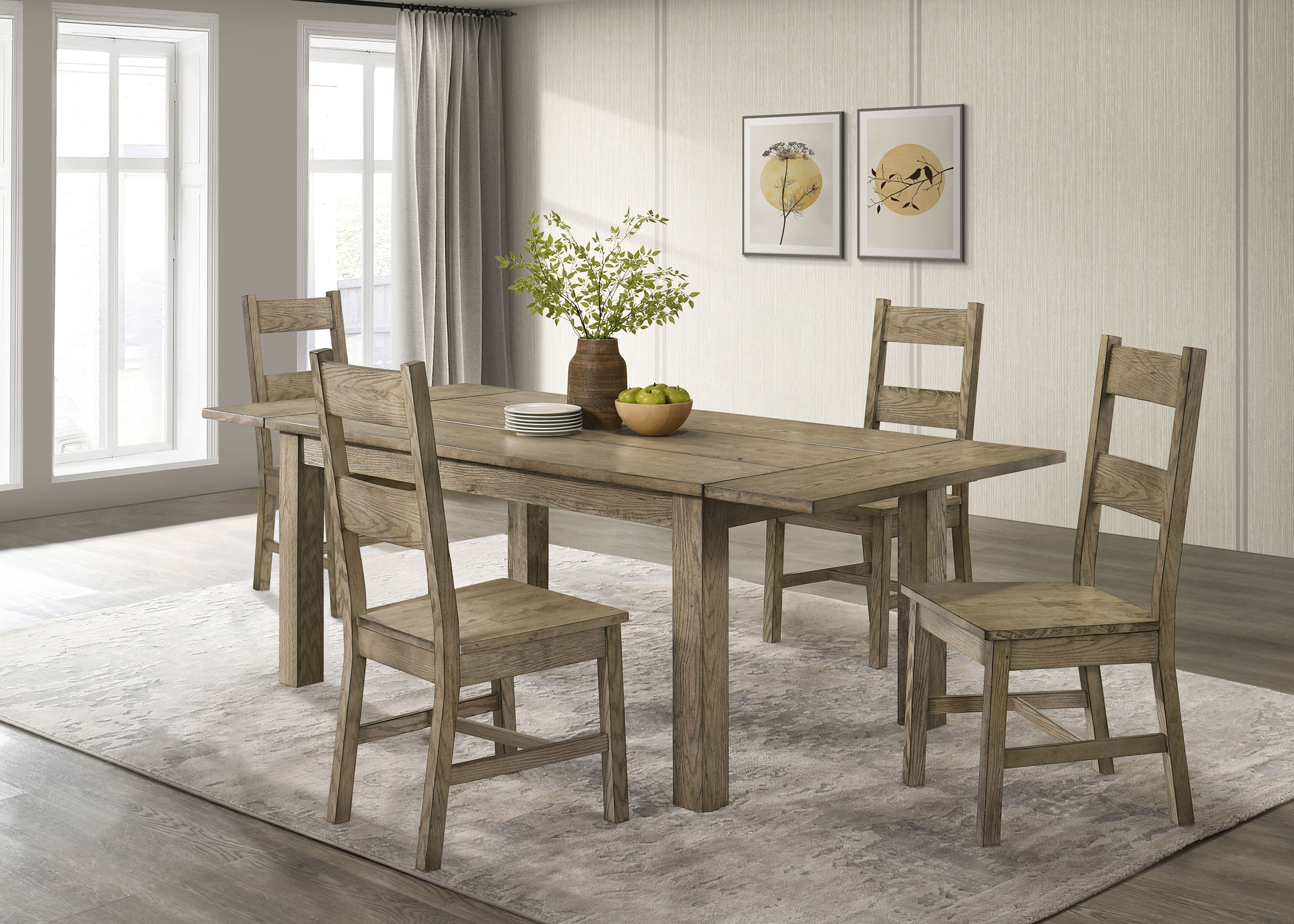 Cardova 5-piece Extension Table Dining Set Vineyard Oak - Coaster