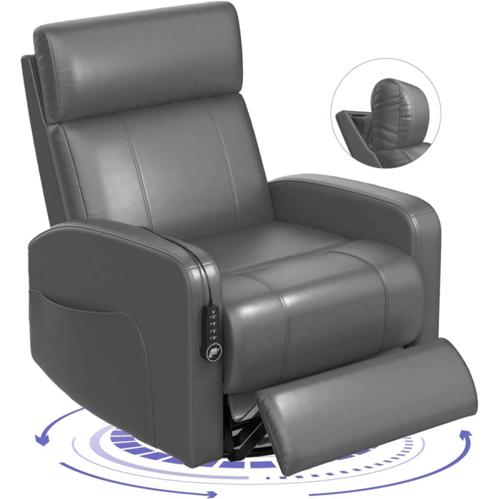 Power Swivel Rocker Recliner in Grey By Simply Relax product image