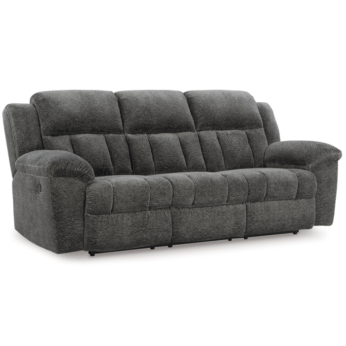 Frohn Manual Reclining Sofa in Grey By Ashley no background product image
