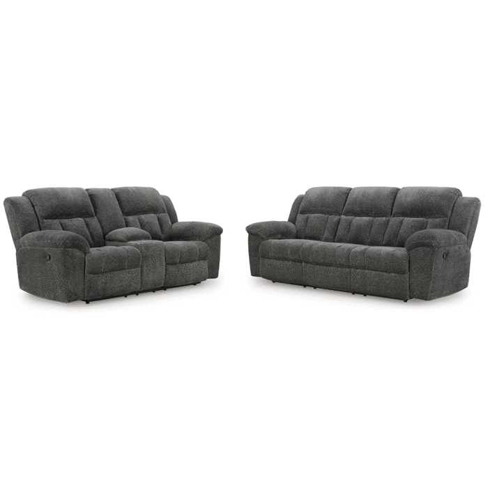 3740688/94 Frohn Manual Reclining Sofa and Loveseat with Console Set By Ashley no background product image