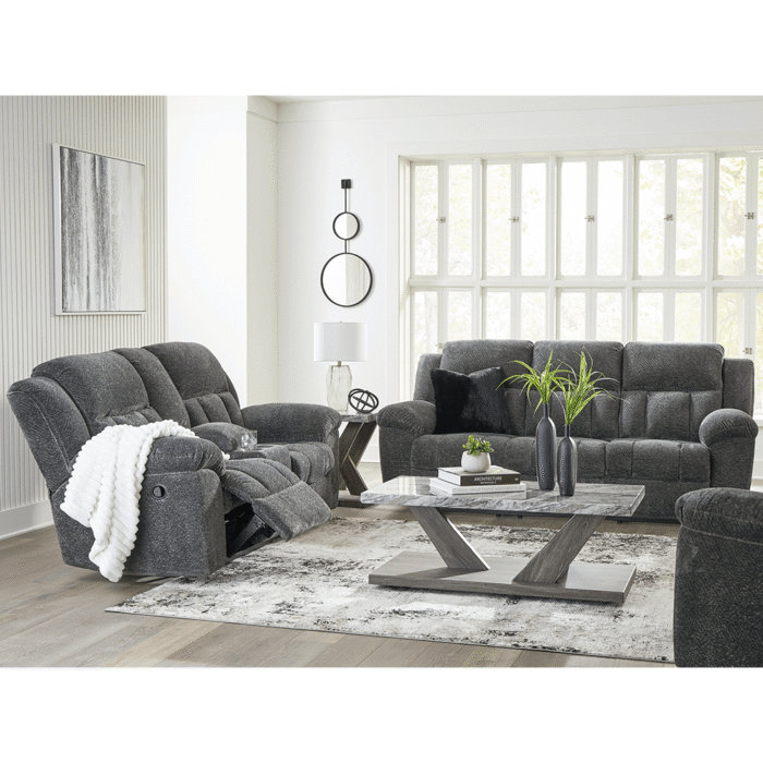 3740688/94 Frohn Manual Reclining Sofa and Loveseat with Console Set By Ashley with decorations product image