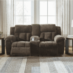 Frohn Manual Reclining Loveseat with Console in Brown By Ashley3740788 Frohn Manual Reclining Loveseat with Console in Brown By Ashley recliner open product image
