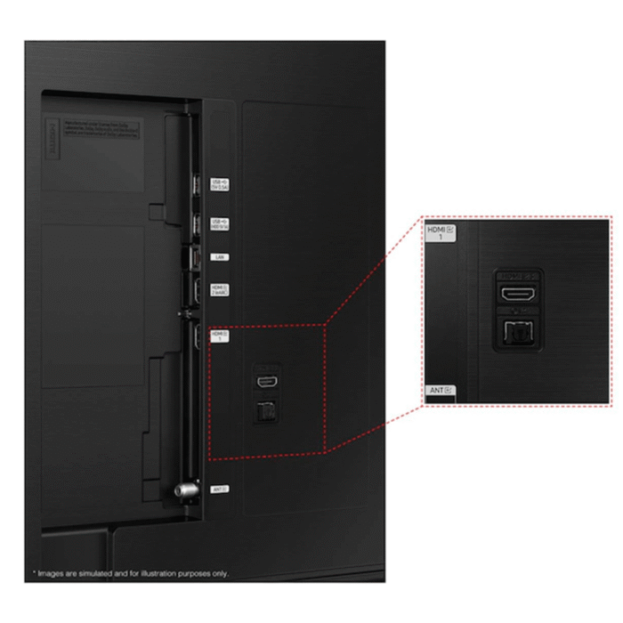 UN85DU8000FS Samsung 85″ Class Crystal UHD ports product image