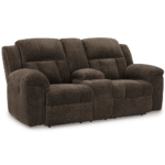 Frohn Manual Reclining Loveseat with Console in Brown By Ashley3740788 Frohn Manual Reclining Loveseat with Console in Brown By Ashley no background product image