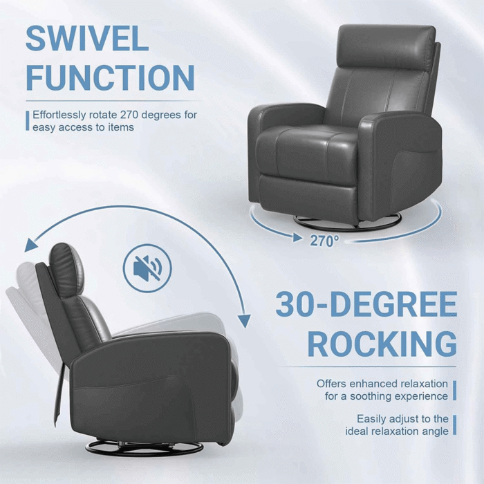 Power Swivel Rocker Recliner in Grey By Simply Relax Swivel Function and Rocker product image