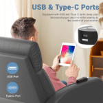 Power Swivel Rocker Recliner in Grey By Simply Relax USB and Type C Ports product image