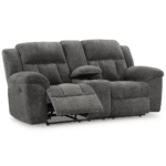 3740694 Frohn Manual Reclining Loveseat with Console By Ashley no background recliner open product image