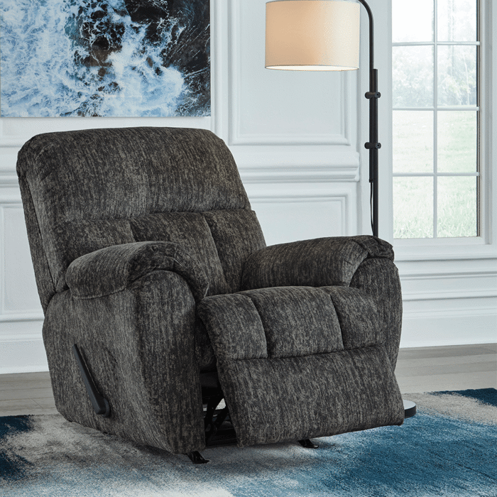Stayfish Recliner Rocker Recliner in Grey By Ashley open product image