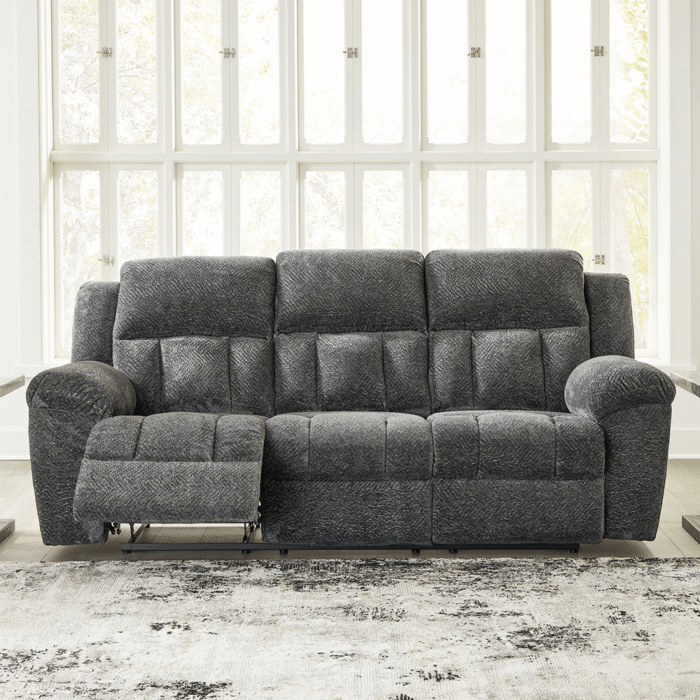 3740688 Frohn Manual Reclining Sofa in Grey By Ashley recliner open product image