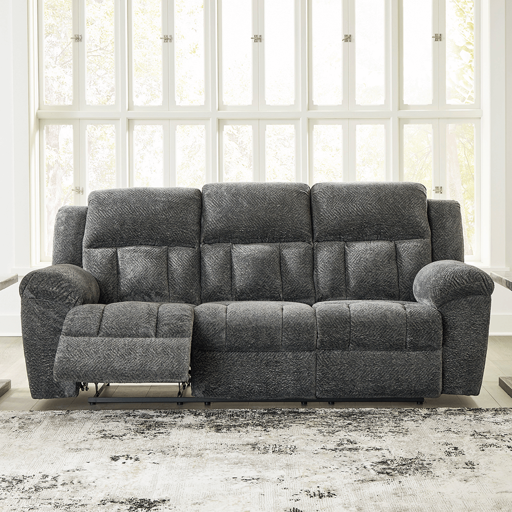 3740688 Frohn Manual Reclining Sofa in Grey By Ashley recliner open product image
