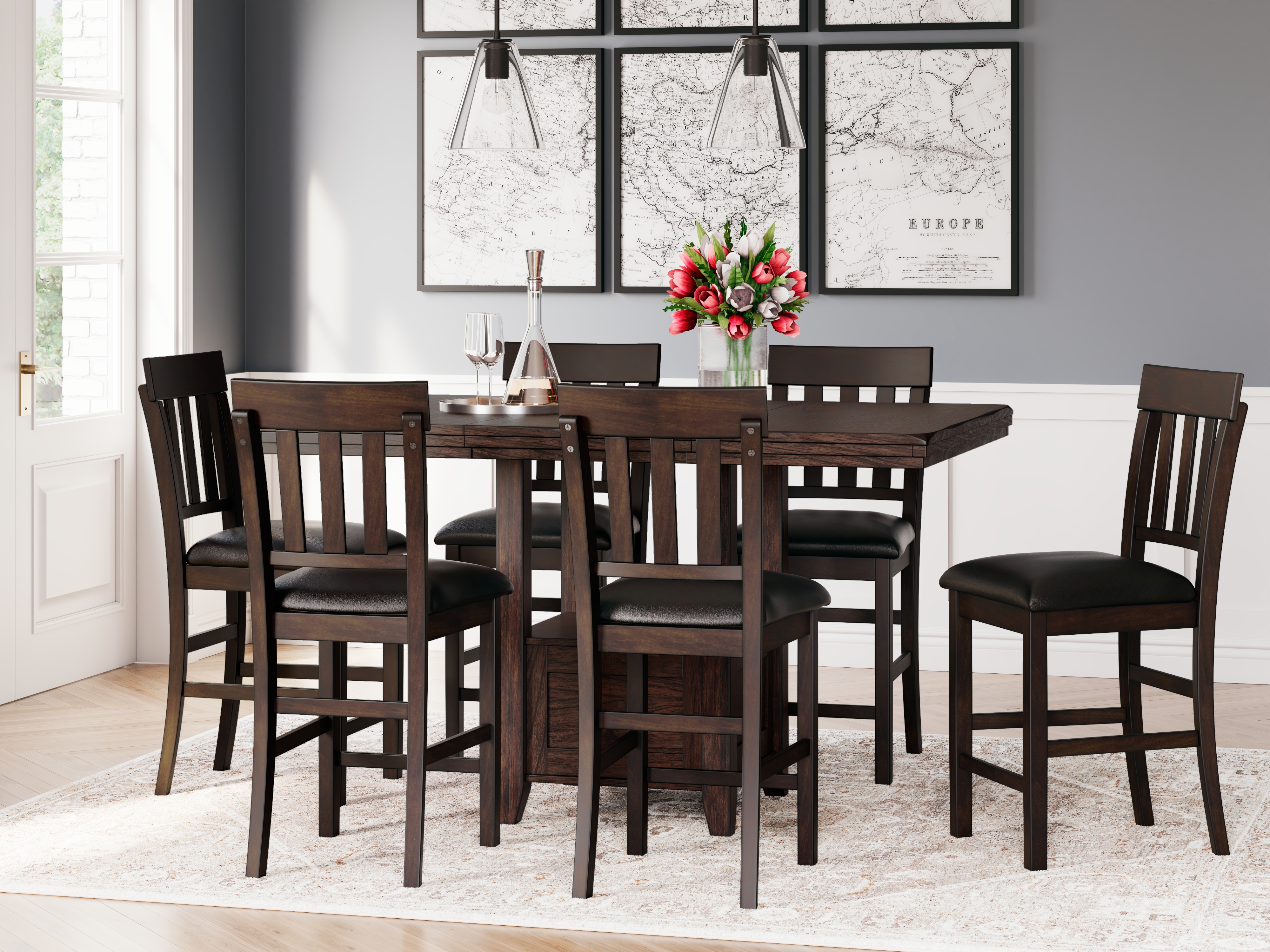 Haddigan Counter Height Dining Table and 6 Barstools product image