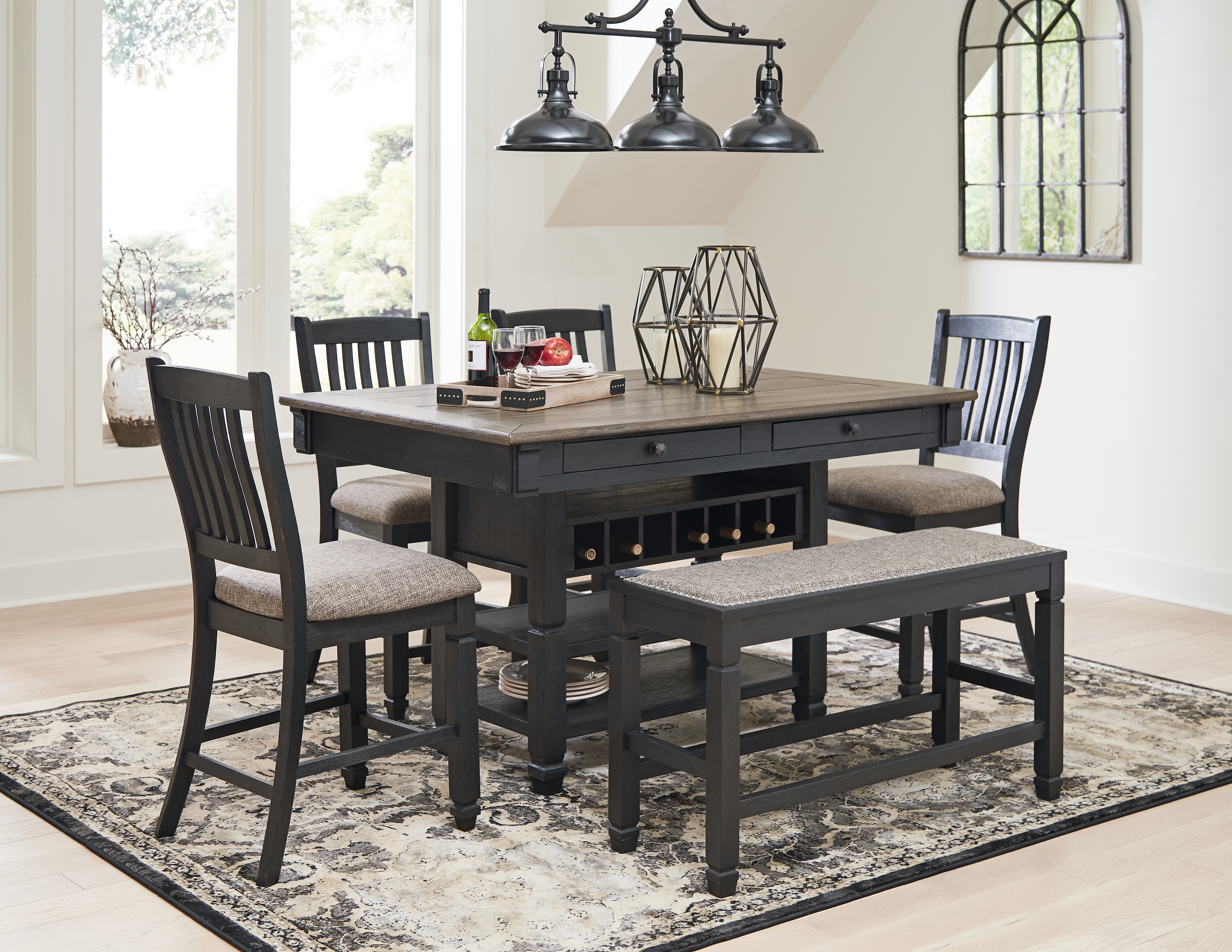 Tyler Creek Counter Height Dining Table and 4 Barstools and Bench product image