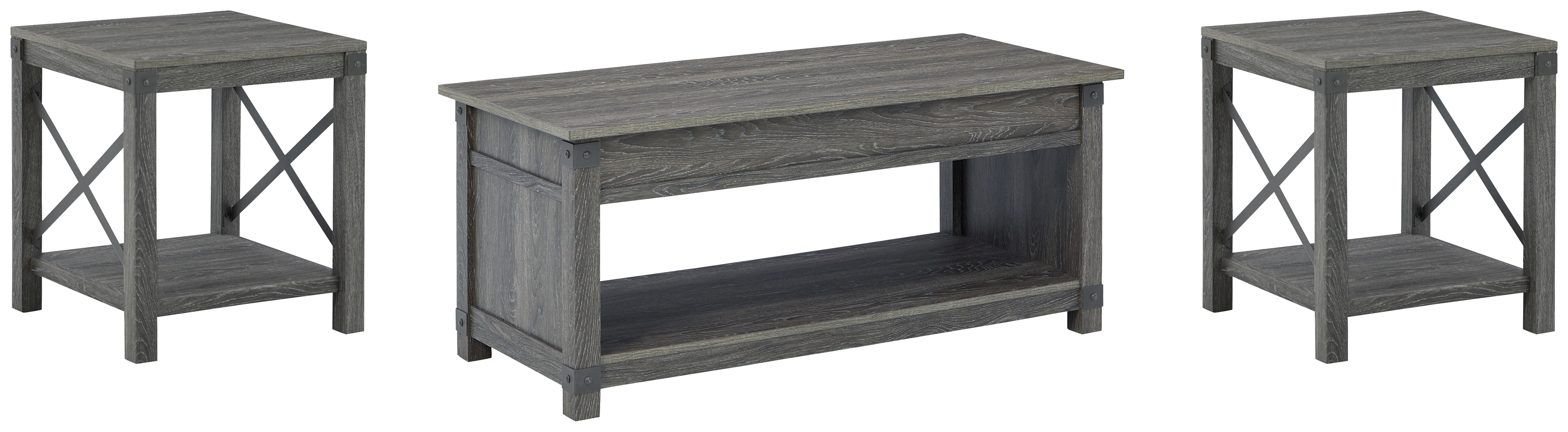 Freedan Coffee Table and 2 End Tables - Ashley Direct