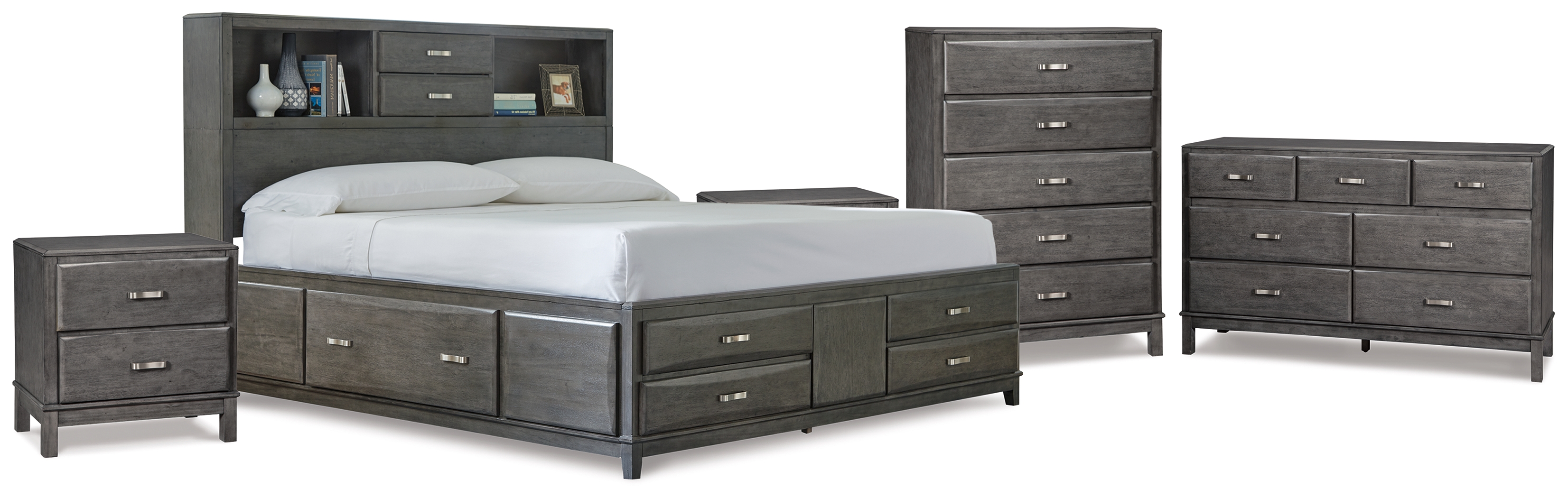 Caitbrook King Storage Bed, Dresser, Chest and 2 Nightstands - Ashley Direct