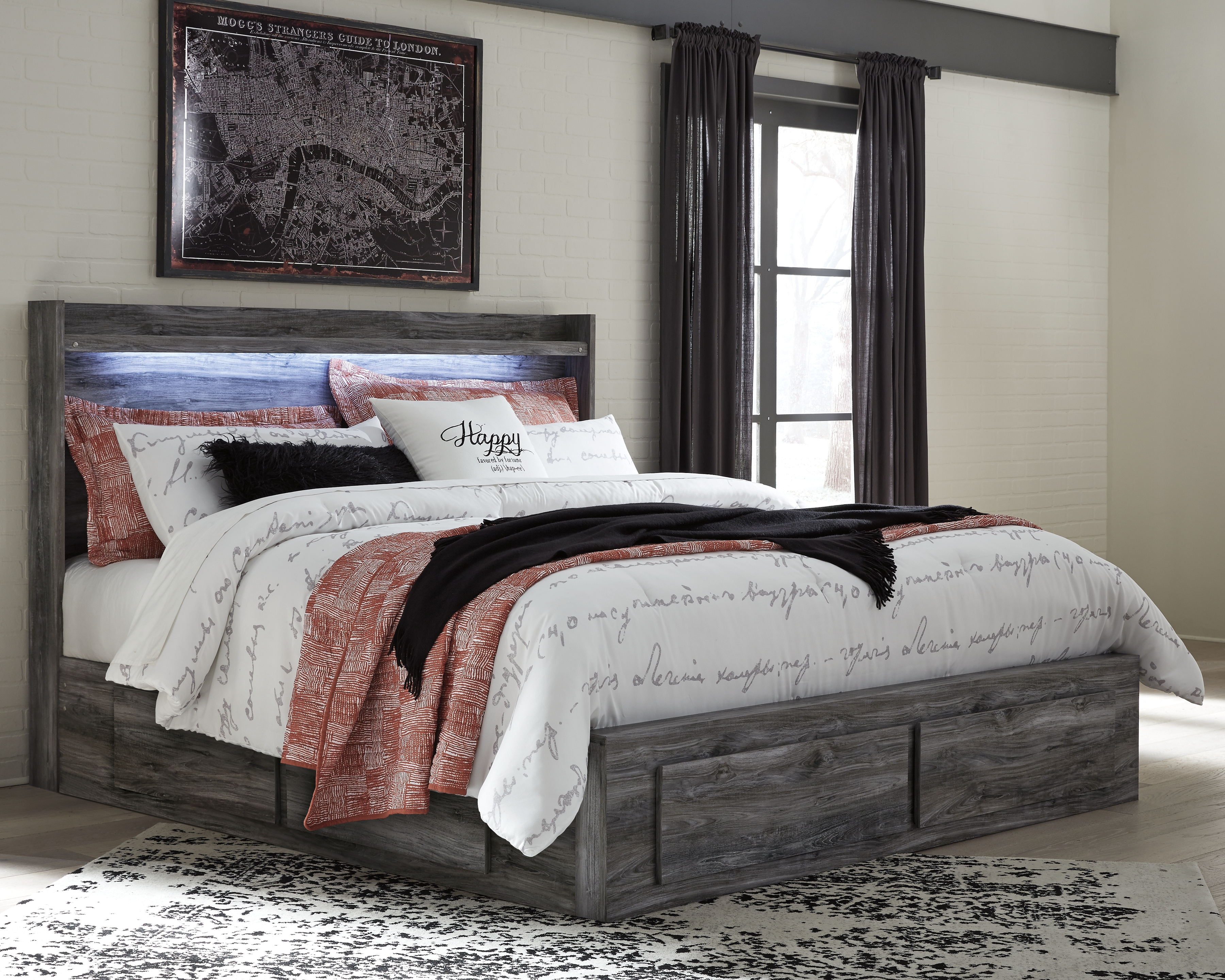Baystorm King Panel Bed with 6 Storage Drawers product image