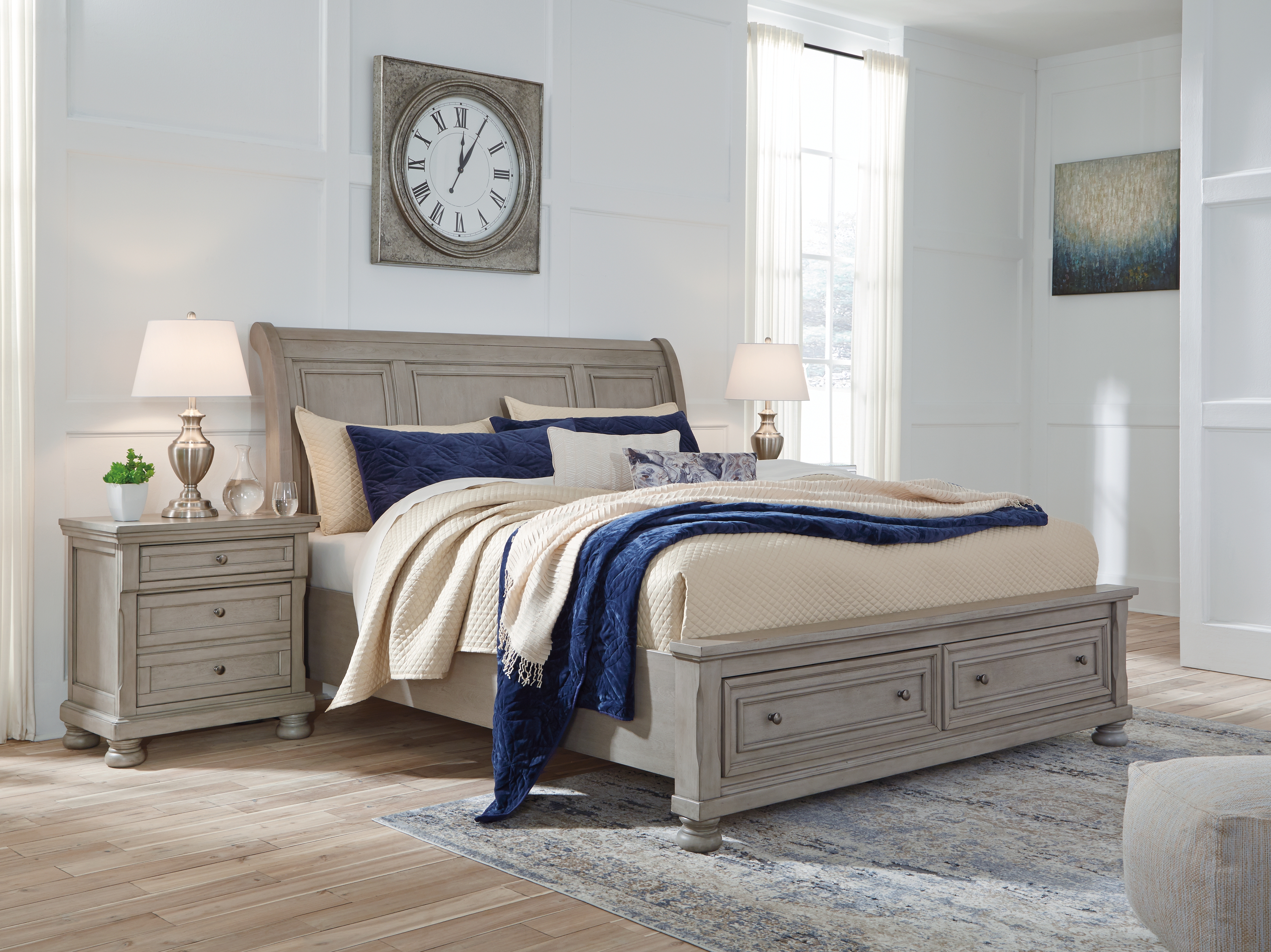 Lettner Queen Sleigh Bed with 2 Storage Drawers product image