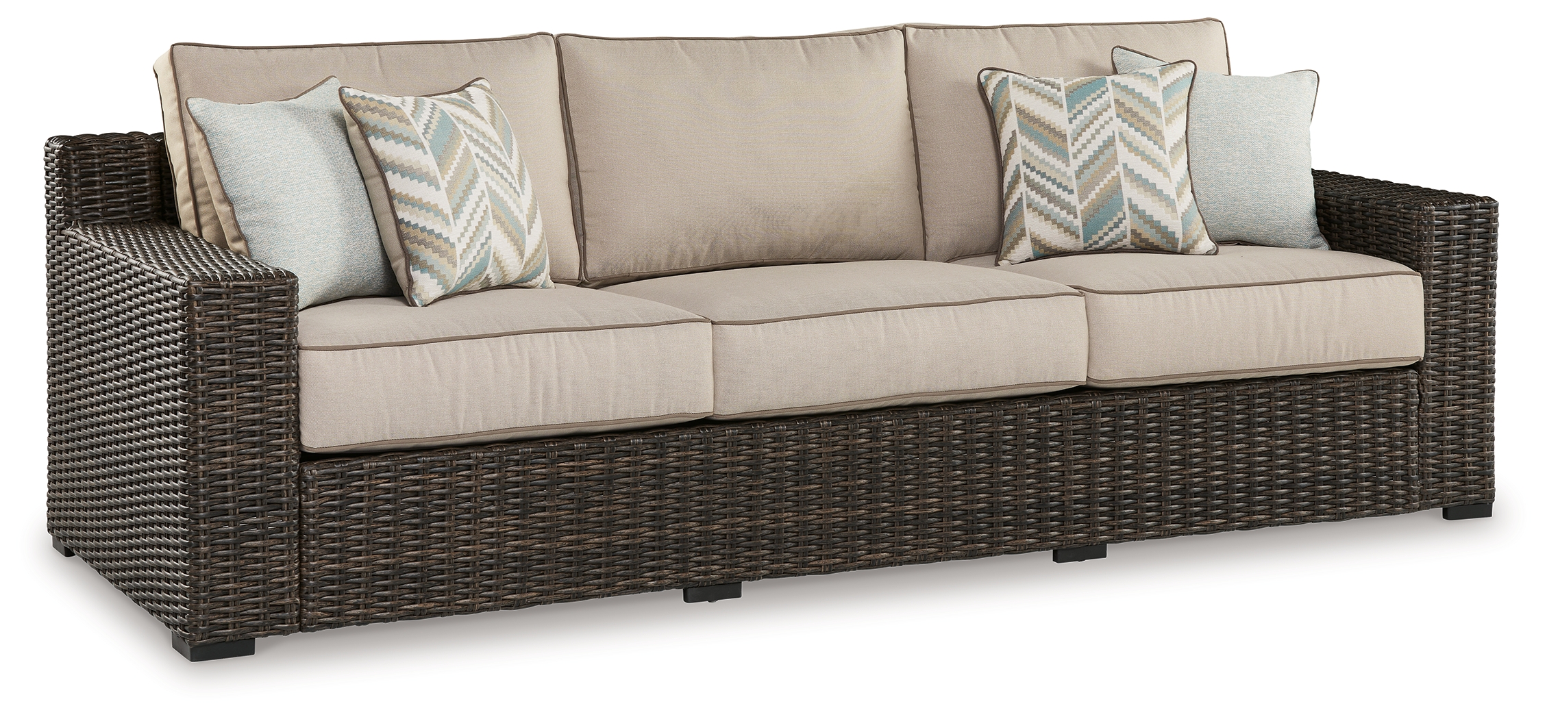 Coastline Bay Outdoor Sofa with Cushion - Ashley Direct