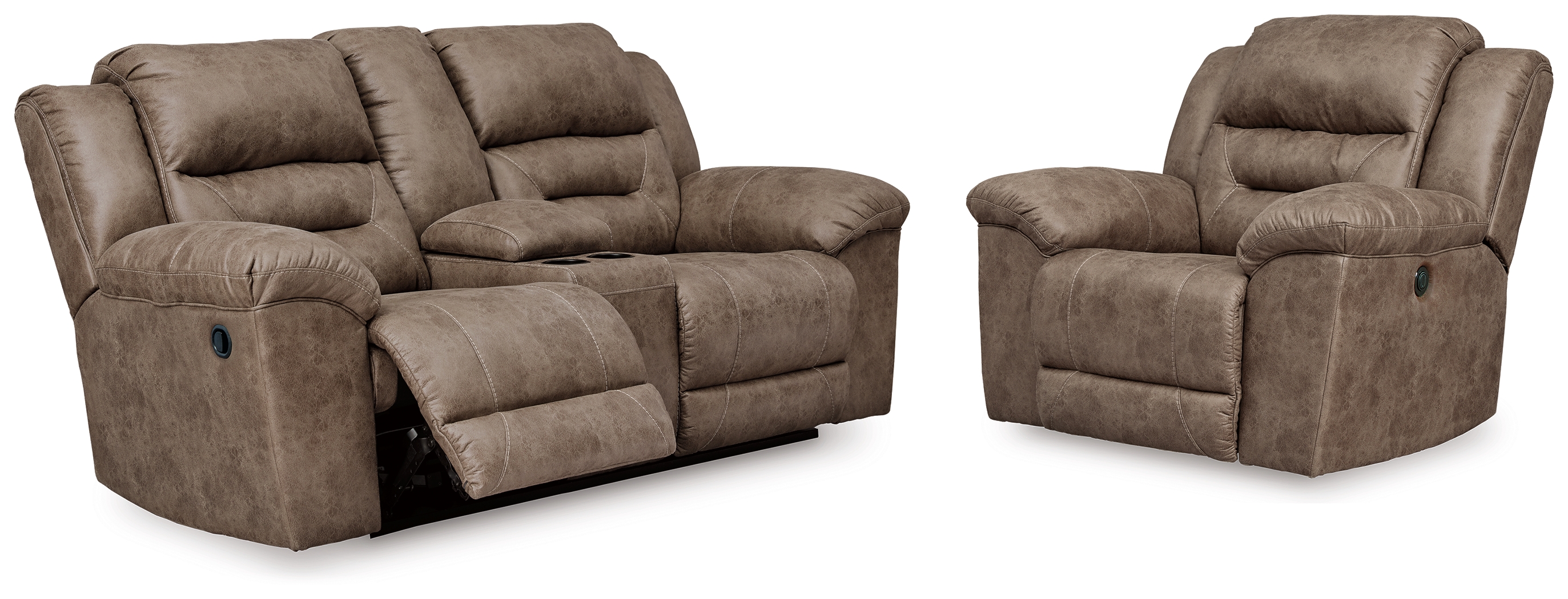 Stoneland Reclining Loveseat and Power Recliner - Ashley Direct