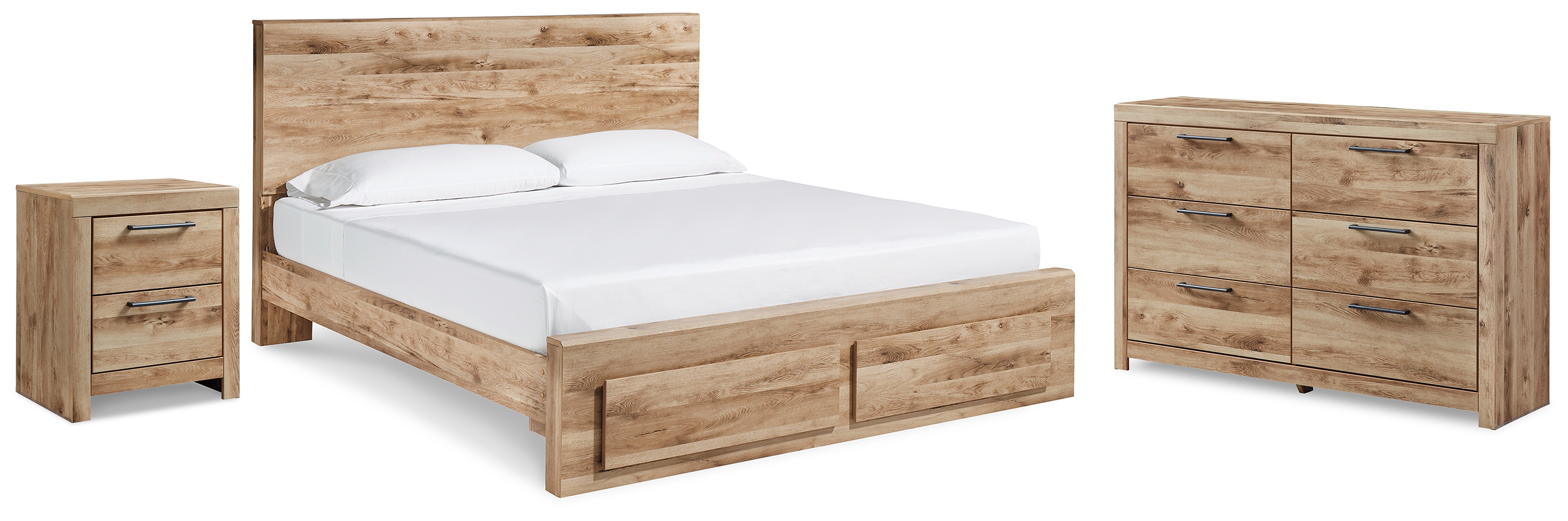 Hyanna Queen Panel Storage Bed with Dresser and Nightstand - Ashley Direct