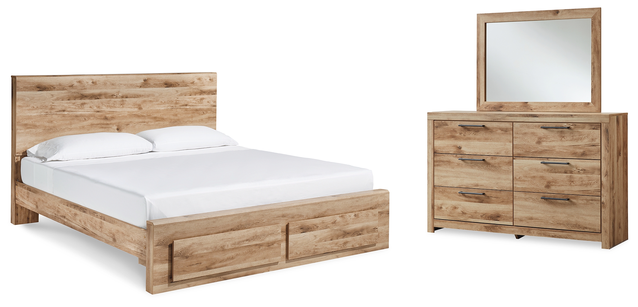 Hyanna King Panel Storage Bed, Dresser and Mirror - Ashley Direct