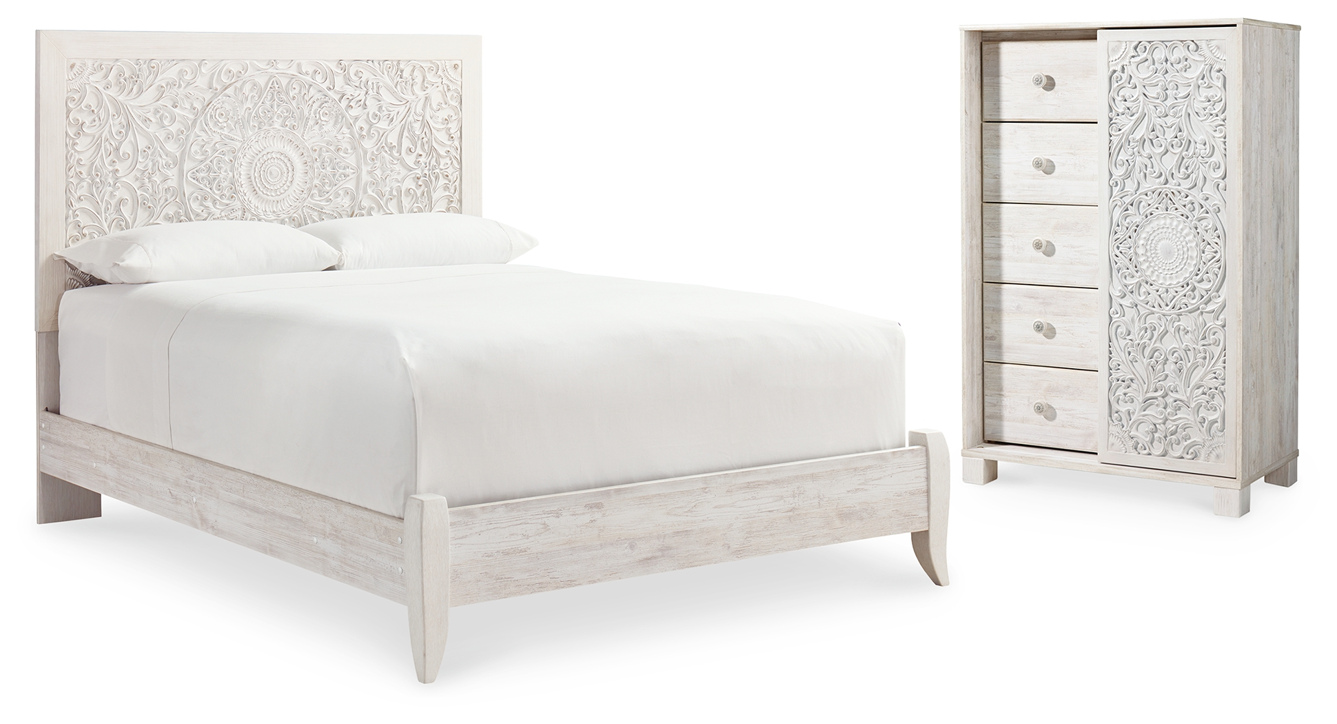 Paxberry Queen Panel Bed and Chest - Ashley Direct