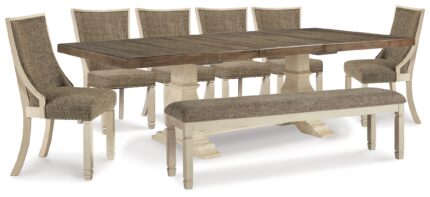 Bolanburg Dining Table, 6 Chairs and Bench - Ashley Direct