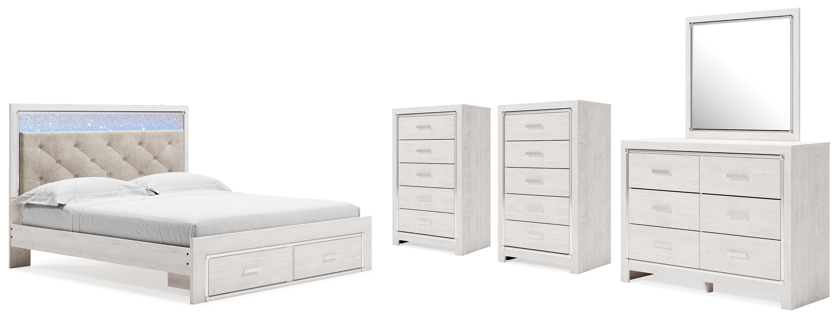 Altyra King Storage Bed, Dresser, Mirror and 2 Chests - Ashley Direct