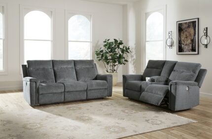 Barnsana Power Reclining Sofa and Loveseat - Ashley Direct