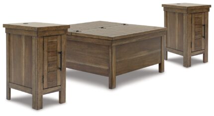Moriville Lift-top Coffee Table and 2 Chairside End Tables - Ashley Direct