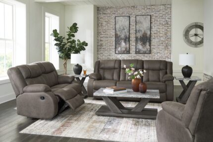First Base Reclining Sofa, Loveseat and Recliner - Ashley Direct