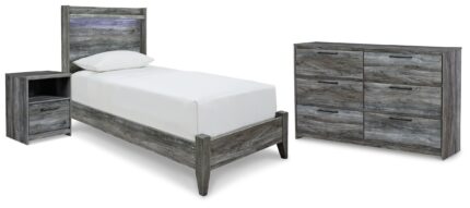 Baystorm Twin Panel Bed, Dresser and Nightstand - Ashley Direct