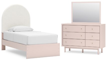 Wistenpine Twin Upholstered Panel Bed, Dresser and Mirror - Ashley Direct