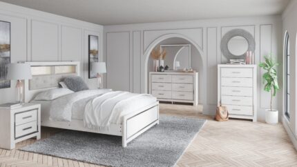 Altyra Queen Panel Bookcase Bed, Dresser and Mirror - Ashley Direct