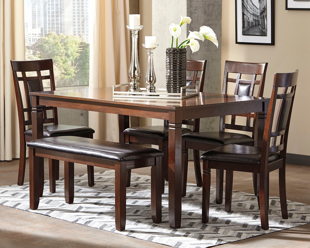 Bennox Dining Table and Chairs with Bench (Set of 6) product image