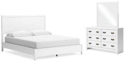 Binterglen California King Panel Bed, Dresser and Mirror - Ashley Direct