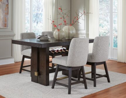 Burkhaus Counter Height Dining Table and 4 Barstools - Ashley Direct