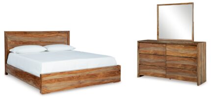 Dressonni King Panel Bed, Dresser and Mirror - Ashley Direct