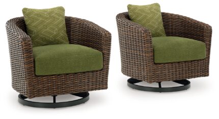 Horizon Hall Outdoor Swivel Lounge Chair with Cushion - Ashley Direct