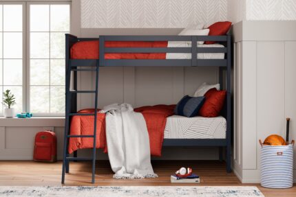 Nextonfort Twin over Twin Bunk Bed with Mattresses - Ashley Direct