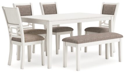 Erinberg Dining Table and 4 Chairs and Bench (Set of 6) - Ashley Direct
