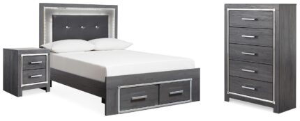 Lodanna Full Storage Bed, Chest and Nightstand - Ashley Direct
