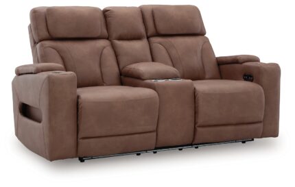 Clean-Slate Power Reclining Loveseat with Console - Ashley Direct