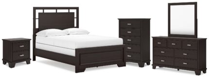 Covetown Full Panel Bed, Dresser, Mirror, Chest and Nightstand - Ashley Direct