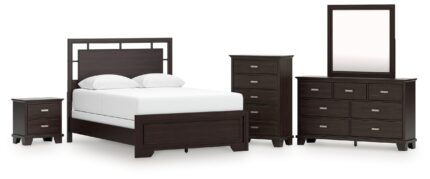 Covetown Queen Panel Bed, Dresser, Mirror, Chest and Nightstand - Ashley Direct