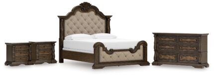 Maylee King Upholstered Bed, Dresser and 2 Nightstands - Ashley Direct