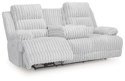 Rhines Falls Power Reclining Sofa with Drop Down Table - Ashley Direct