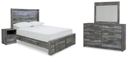Baystorm Full Storage Bed, Dresser, Mirror and Nightstand - Ashley Direct